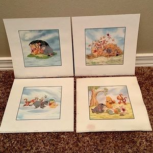 Vintage Winnie the Pooh prints set of 4
